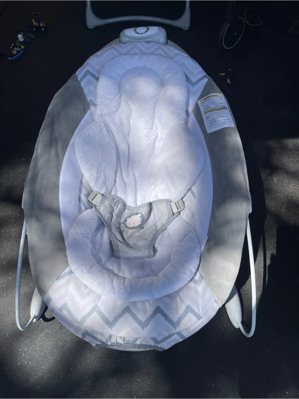 Gray and White Baby Bouncer Seat - Ingenuity